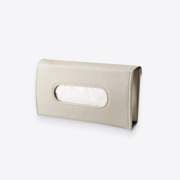 Image depicting Beige Polyurethane Tissue Box Cover.