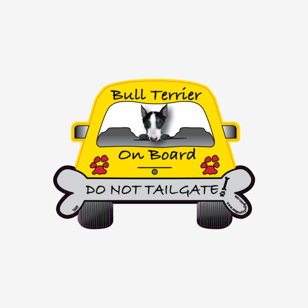 Image depicting Bull Terrier On Board Car Magnet.