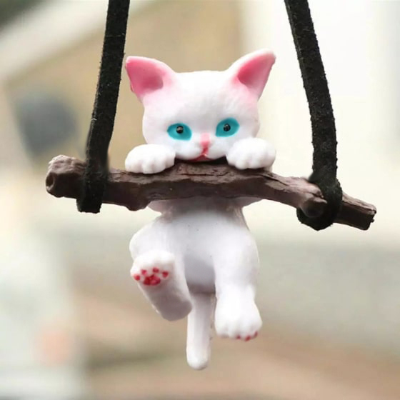 Clinging Cat Pendant Charm - Black Cat