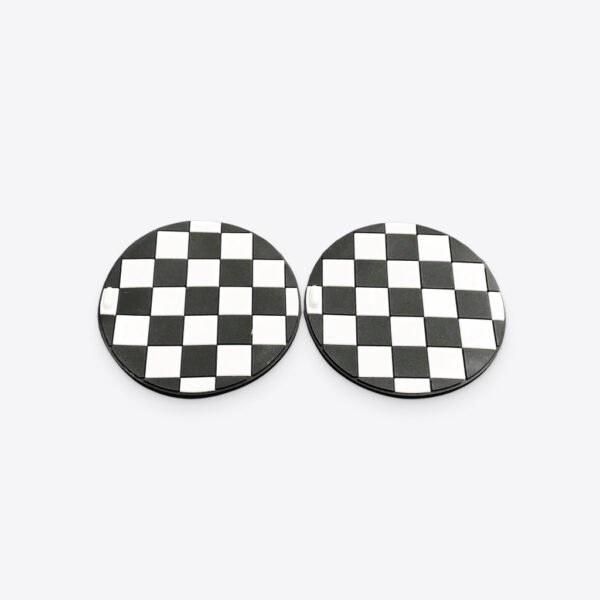 Image depicting Stylish Checkerboard-Print Cup Coaster.