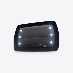 Image depicting Clip-On Car Vanity Mirror with LED Lights.