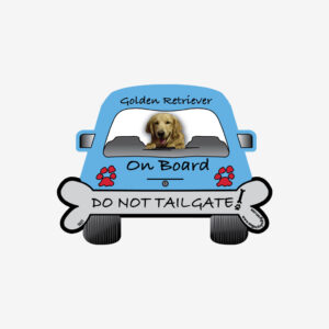 Golden Retriever On Board car magnet on a vehicle