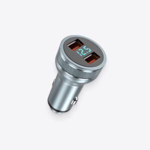 Intelligent digital volt dual-USB charger port installed in car