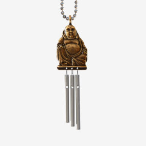 Jacob’s Musical Buddha car charm chimes hanging in a car