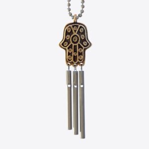 Jacob’s Musical Car Charm Chime: Hamsa hanging in a car