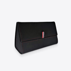 Stylish Magnetic Clip-On Sunglasses Case in leather finish