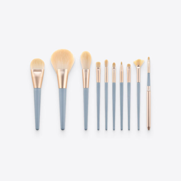 10-Piece Makeup Brush Set with various brushes.