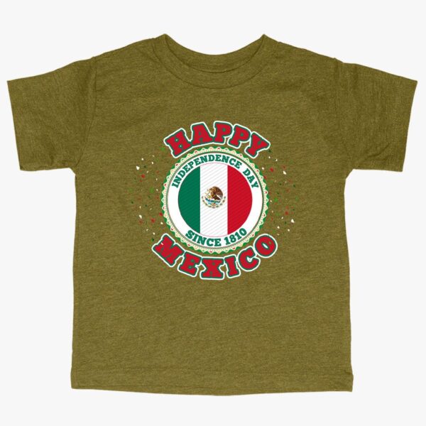 Triblend Toddler Independence Day Mexico T-Shirt – Kids' Patriotic Apparel, Adorable and Stylish Celebration Wear.