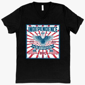 V-Neck 'Independence Day Celebration' T-Shirt – Stylish and Comfortable Apparel for Celebrating Independence Day.