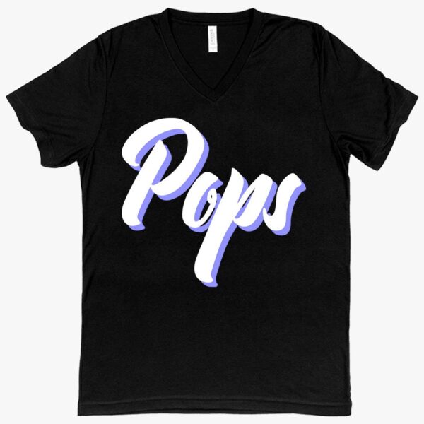 V-Neck 'Pops' T-Shirt for Father's Day – Stylish and Heartfelt Apparel for Celebrating the Irreplaceable Bond with Pops.