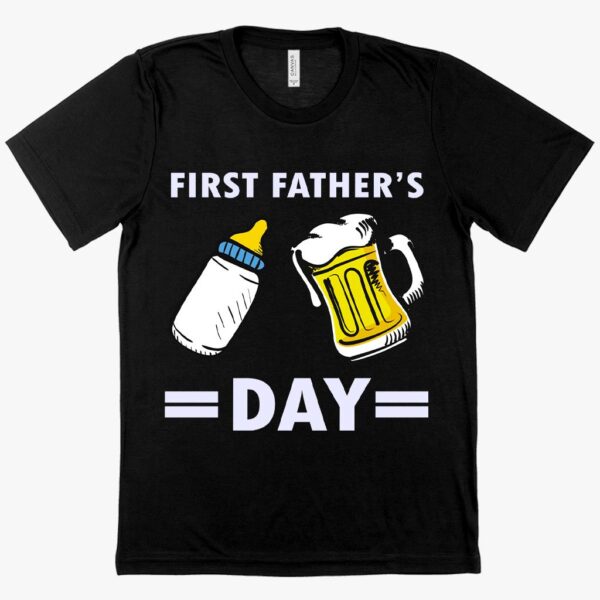 Viscose 'First Father's Day' T-Shirt – Playful and Funny Apparel for Celebrating Dad's Inaugural Father's Day.