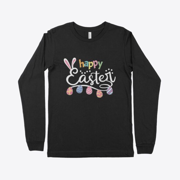 Long Sleeve T-Shirt - Embrace Easter Cheer with Our 'Happy Easter' Long Sleeve T-Shirt.