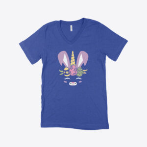 Unicorn Easter V-Neck T-Shirt - Adorable and Comfortable for Easter Celebrations