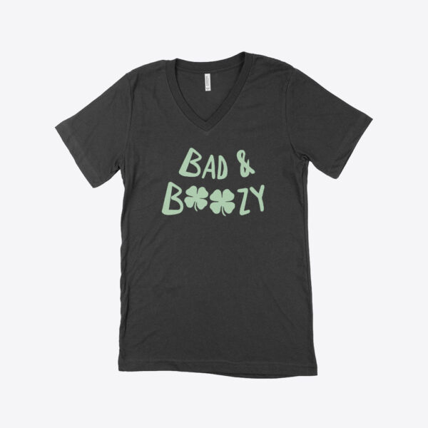 Bad and Boozy St. Patrick's Day V-Neck T-Shirt: Festive and Stylish