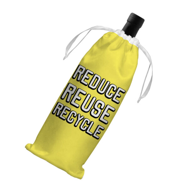 Reduce Reuse Recycle Wine Tote Bag: Eco-Friendly Wine Carry Solution.