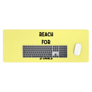 Reach for the Stars Desk Mat: Motivational Workspace Essential.