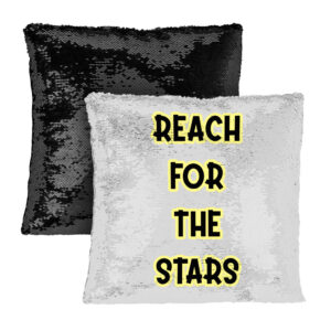 Reach for the Stars Sequin Pillow Case: Inspirational Home Decor.