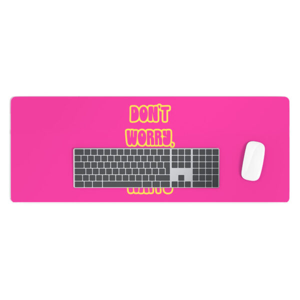 Don't Worry Be Happy Desk Mat: Inspirational Workspace Accessory.