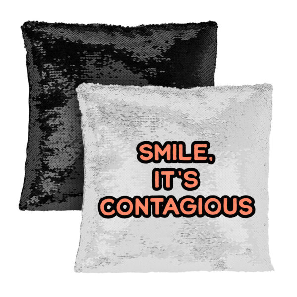 Smile Sequin Pillow Case: Spread Joy with Every Swipe.