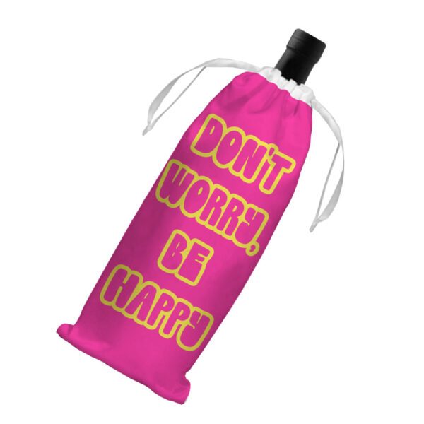 Don't Worry Be Happy Wine Tote Bag: Spread Positivity On-the-Go.