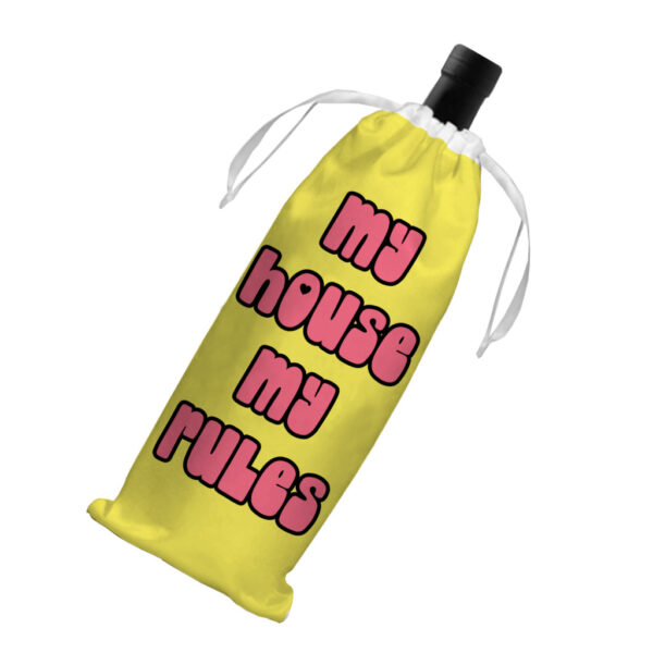 My House Rules Wine Tote Bag.