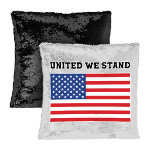 USA Flag Sequin Pillow Case - Patriotic Home Decor.