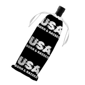 Born in the USA Wine Tote Bag - Patriotic Design.