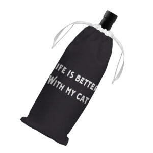 Cat Lover Wine Tote Bag - Cat Themed Wine Bag.