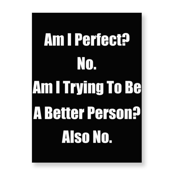 Am I Perfect? No Wall Art - Best Design Wall Picture