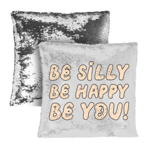 Be Happy Sequin Pillow Case