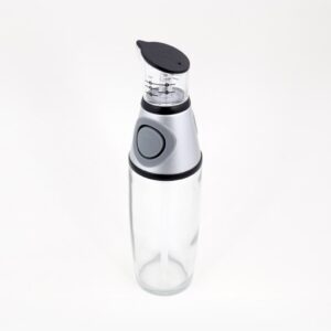 Scaled oil dispenser bottle with measurement marks and pouring spout.