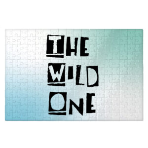 Colorful jigsaw puzzle with 'The Wild One' design.