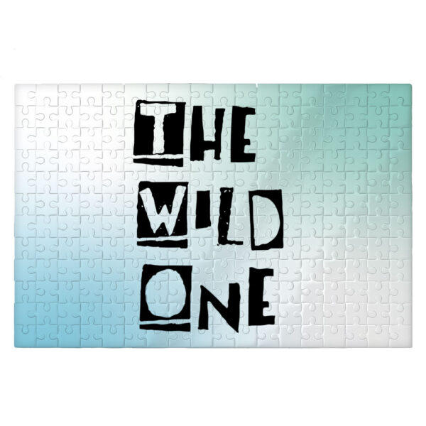 Colorful jigsaw puzzle with 'The Wild One' design.