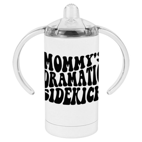 Funny design baby sippy cup with dramatic theme.