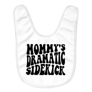 Funny design baby bib with dramatic theme.