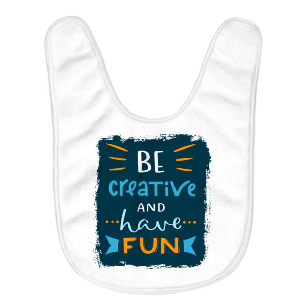 Trendy baby bib with creative design.