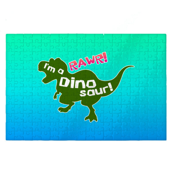 I'm a Dinosaur jigsaw puzzle with cute illustration.