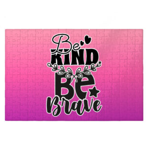 Be Brave and Kind positive jigsaw puzzle, inspirational puzzle game.