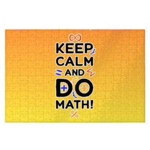 Math-themed jigsaw puzzle with 'Keep Calm' text.