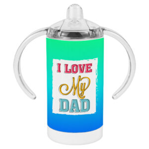 I Love My Dad sippy cup with cool print design.