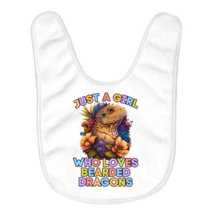 Bearded Dragon Girl Print Baby Feeding Bibs