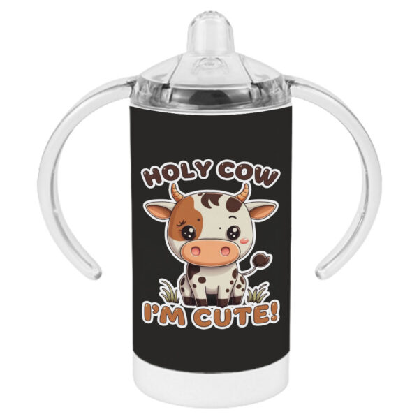 Holy Cow Sippy Cup with Kawaii Design