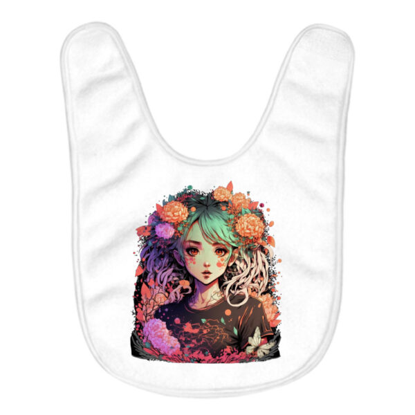 Anime Design Baby Bibs with Floral Prints