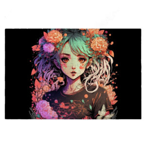 Anime Design Puzzle with Vibrant Floral Illustrations
