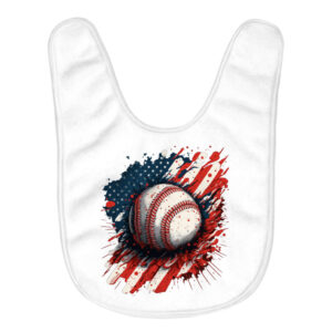 American Flag Baseball Patriotic Baby Bibs