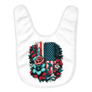 Cute Patriotic Baby Bibs with Floral Designs