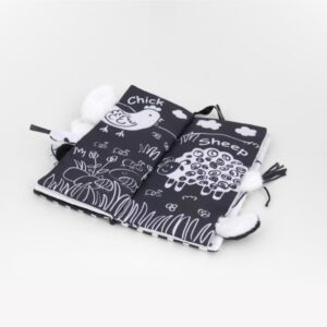 Black and white soft cloth book for babies