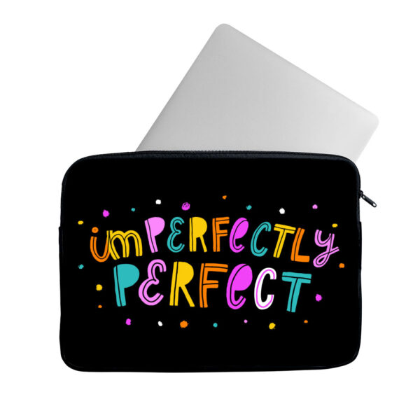 Unique MacBook Pro 14" sleeve with "Imperfectly Perfect" design.