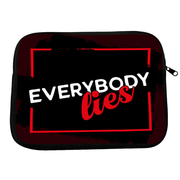 Humorous HP 16" sleeve with "Everybody Lies" printed design.