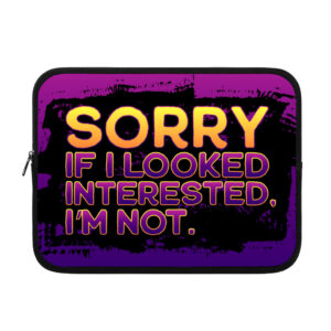 Sarcastic iPad sleeve with graphic design.